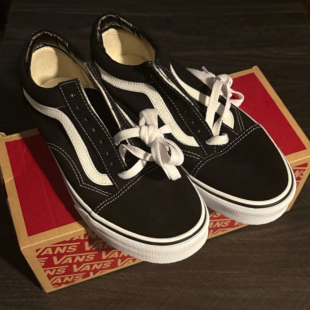 Vans Old Skool Black and White Low-Top Sneakers